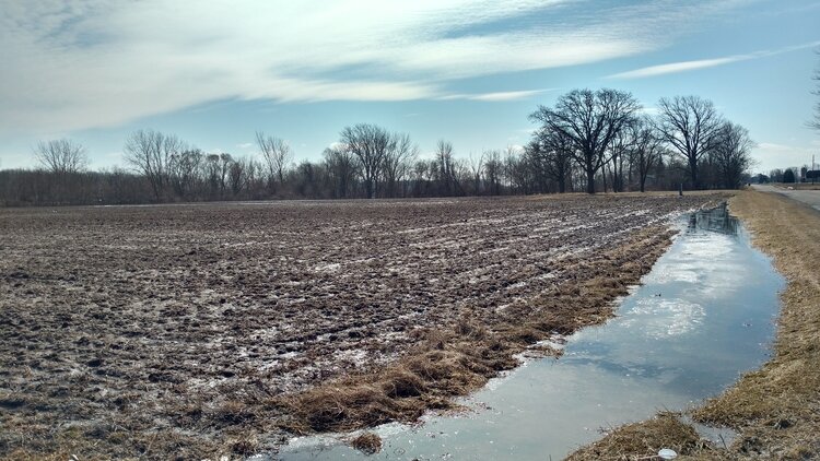 A field near Nine Mile Road is the front of the property being developed for the new park.