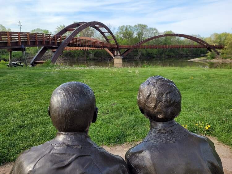 Midland's signature landmark is the Tridge, spanning the Chippewa and Tittabawassee Rivers.