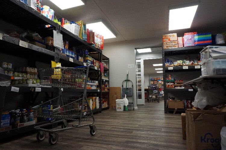 EFPN’s warehouse is at the SAMS Pantry. It supplies food for all the pantries and is restocked regularly.