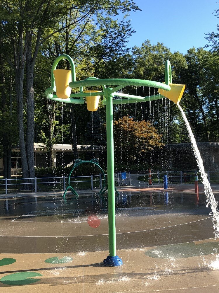 The Splash Pad at Sanford Lake Park has 14 water features.
