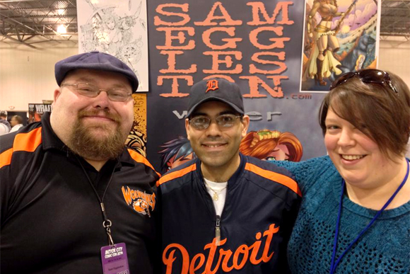 Sam Eggleston (left) and wife Kim Eggleston with Ramez Khuri. 