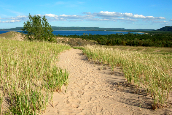 Let's take a walk through the Sleeping Bear Dunes. 