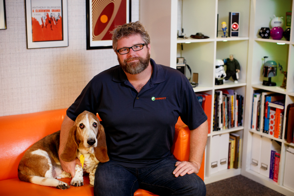 Ozmott's Joseph Walker and his dog, Flash. 