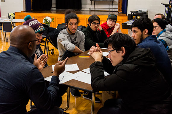 Students at the Pathways to Success Academic Campus in Ann Arbor.