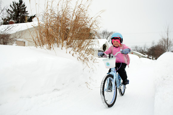 Snow doesn't slow down Katie Clark. / Beth Price