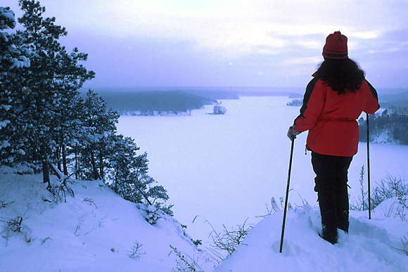 There are some beautiful sites to see on skis. 