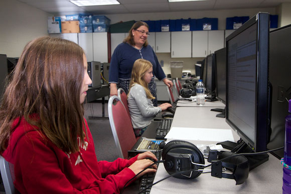 Students take online M-STEP testing in the DeTour area schools.