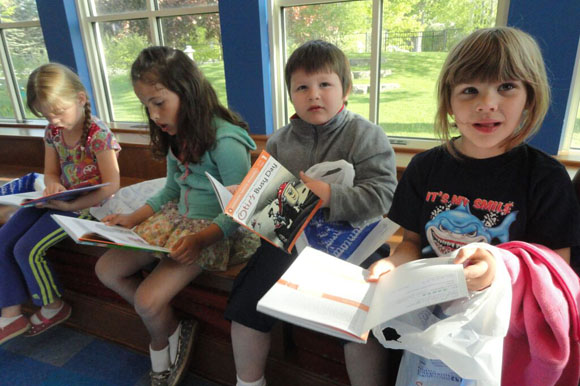 Kids at the Charlevoix Library Summer Slide program.