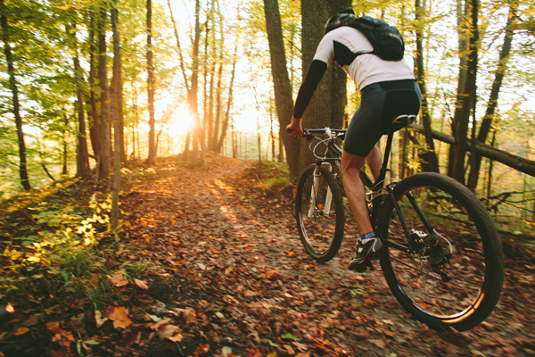 Biking through the Glacial Hills Pathway and Natural Area. / Beth Price