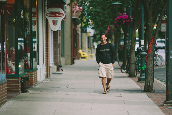 Paul Sutherland, President and CIO of the FIM Group, commutes by bus from Suttons Bay and then walks to work. / Beth Price