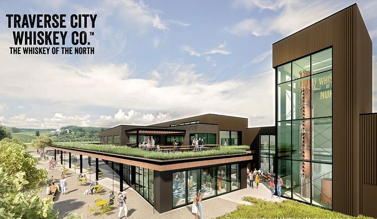 A rendering of the new Traverse City Whiskey Co. headquarters in Elmwood Township.