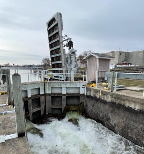 One lock structure in Cheboygan can hold up to a 60-foot-long boat with a 16-foot beam.