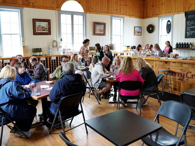 Cherry Creek Winery's tasting room is housed in a renovated one-room schoolhouse.