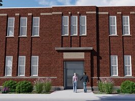 A rendering of the redeveloped Cooley School in Cadillac.