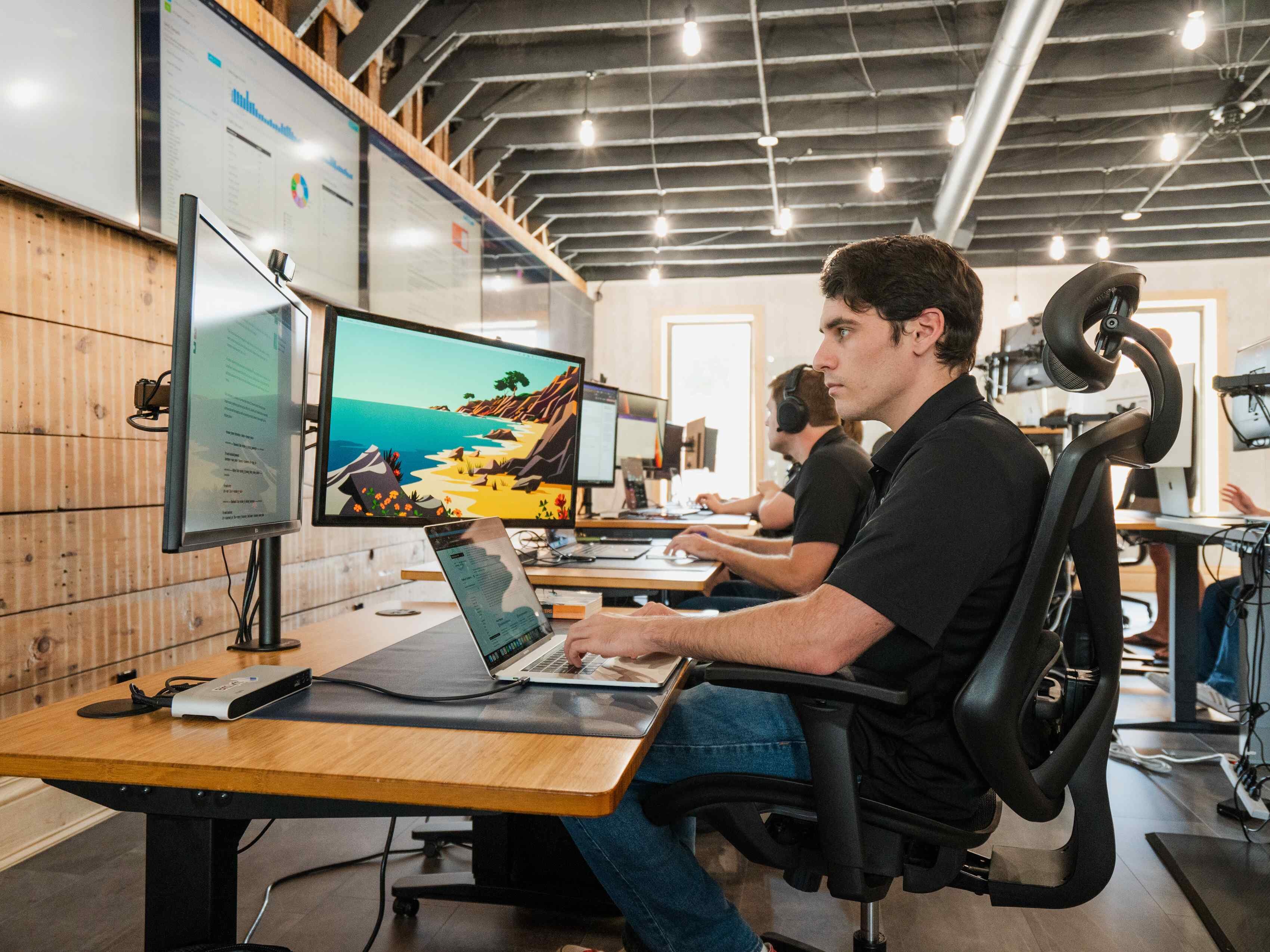 The team at work in the new St. Johns space.