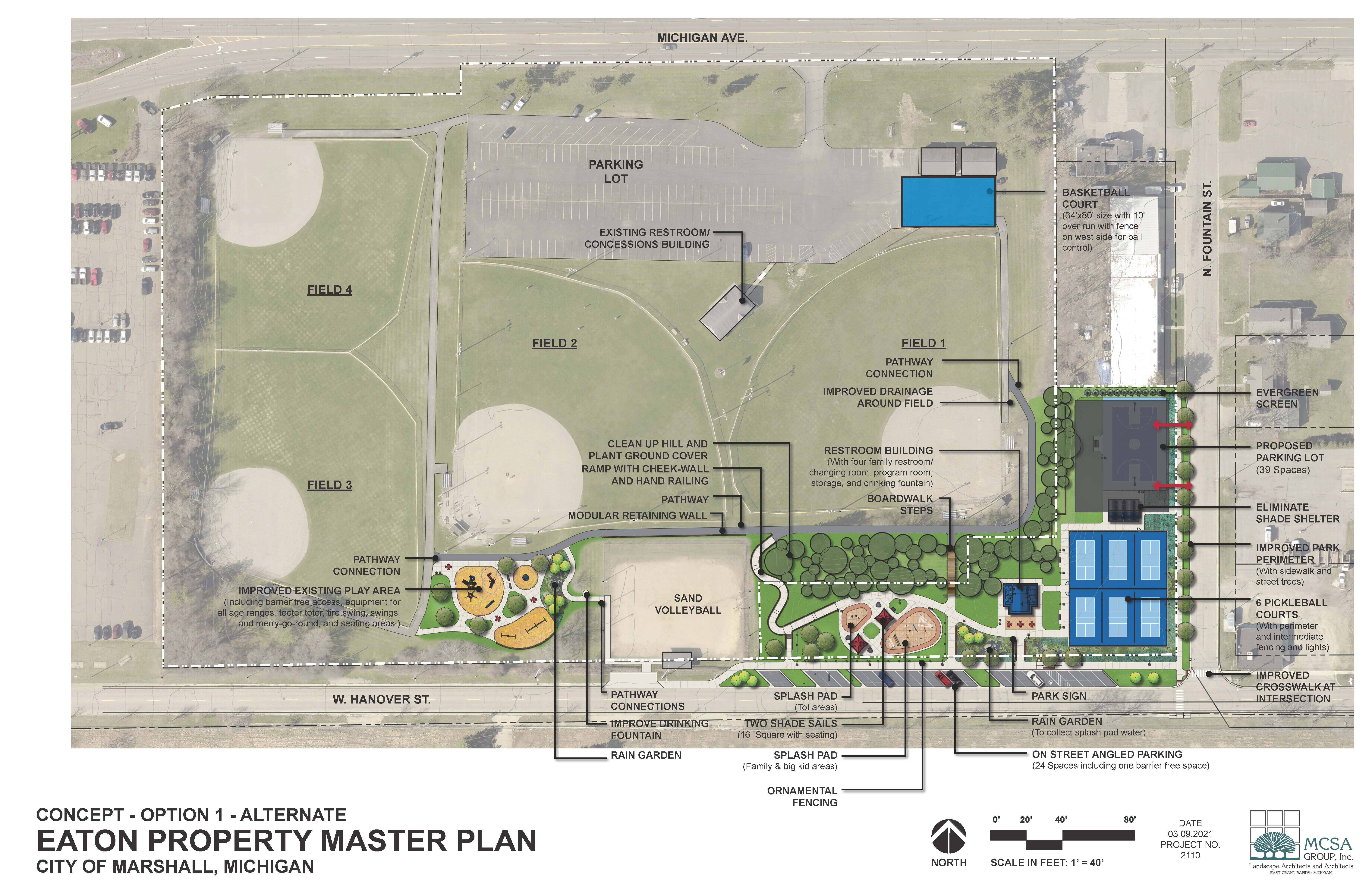 A rendering of the planned Eaton Park. 