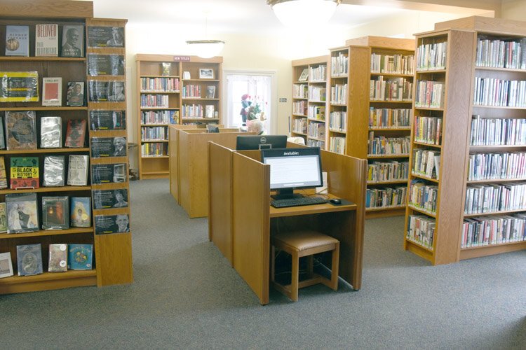 New computer stations at the Elks Rapid District Library.