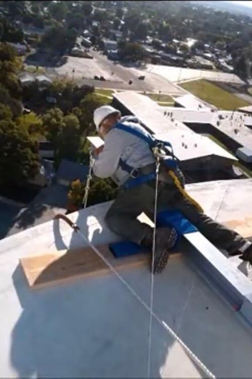 Alexander Reyna working on top of the St. Clair Power Plant in East China Township, Michigan.