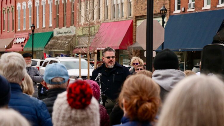 "A vibrant downtown is crucial for the prosperity of our community,” Allegan Mayor Roger Bird says. The city celebrated the completion of its downtown streetscape project on Small Business Saturday, Nov. 25.