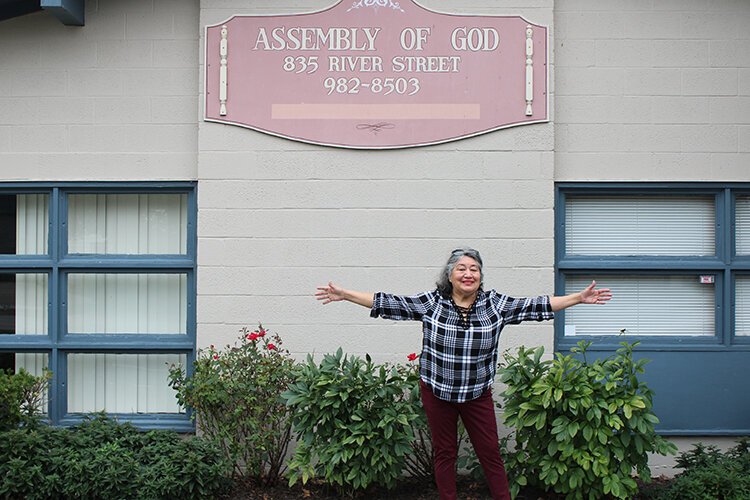 Irene Michels at the Assembly of God Church.