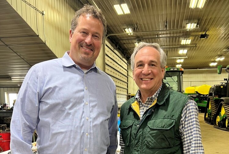 New Michigan Sugar Company President and CEO Neil Juhnke, left, with now-retired Michigan Sugar Company President and CEO Mark Flegenheimer.