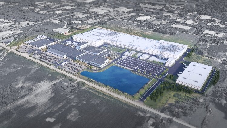 An aerial view of the LG Energy Solutions Michigan campus in Holland and Allegan County. (LGES)