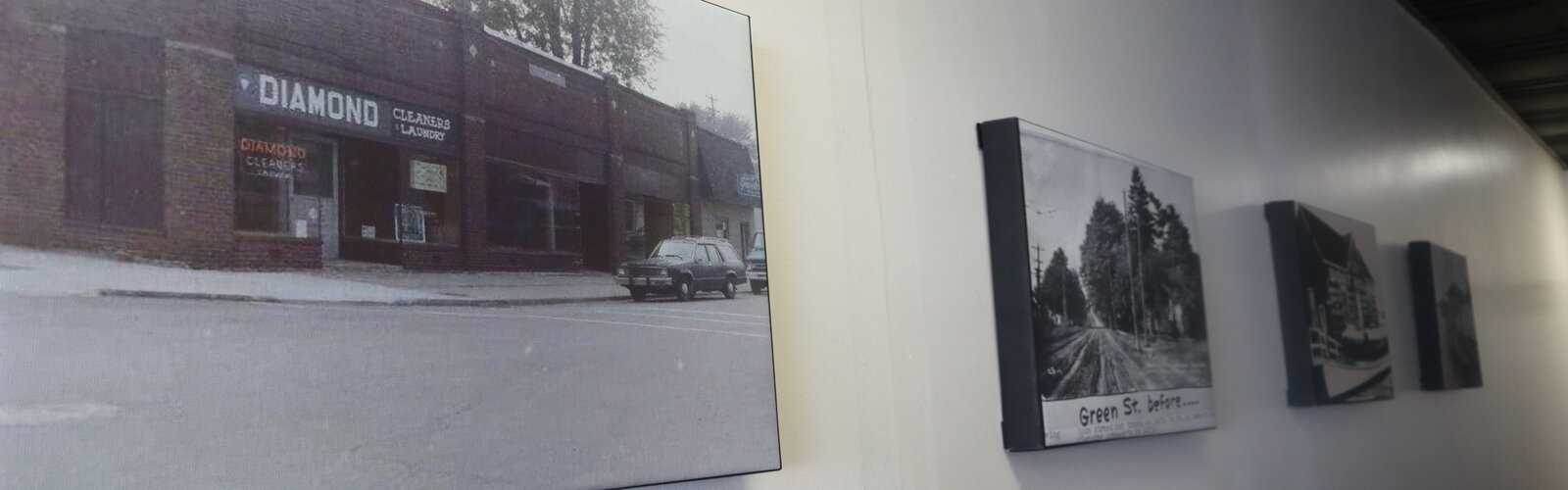 Sepia-toned photographs of New Baltimore’s past hang on the walls in City Café.
