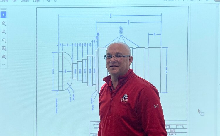 Steve Potter in the classroom at the Allegan Tech Center.