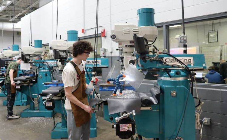 Tanner Jones perfects his skills in the Manufacturing Careers Technology program.