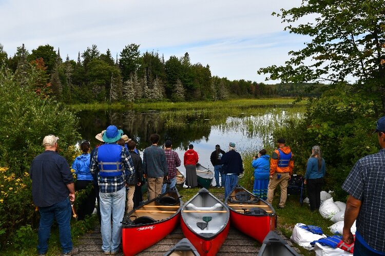 A wild rice camp teaches the traditional methods of harvesting the ancient grain. (Todd Marsee / Michigan Sea Grant)