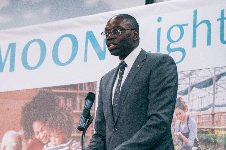 Lt. Governor Garlin Gilchrist II speaks at the recent MOON-Light announcement.