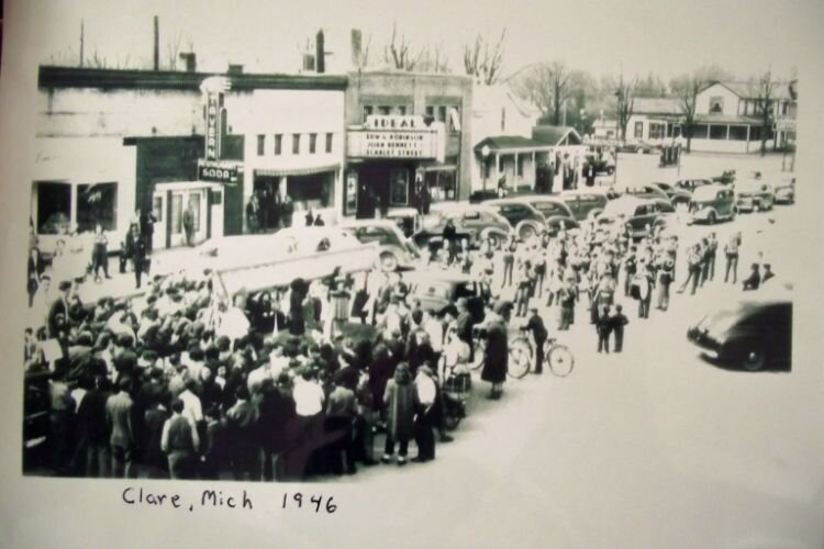 The Ideal Theater in downtown Clare in 1946.