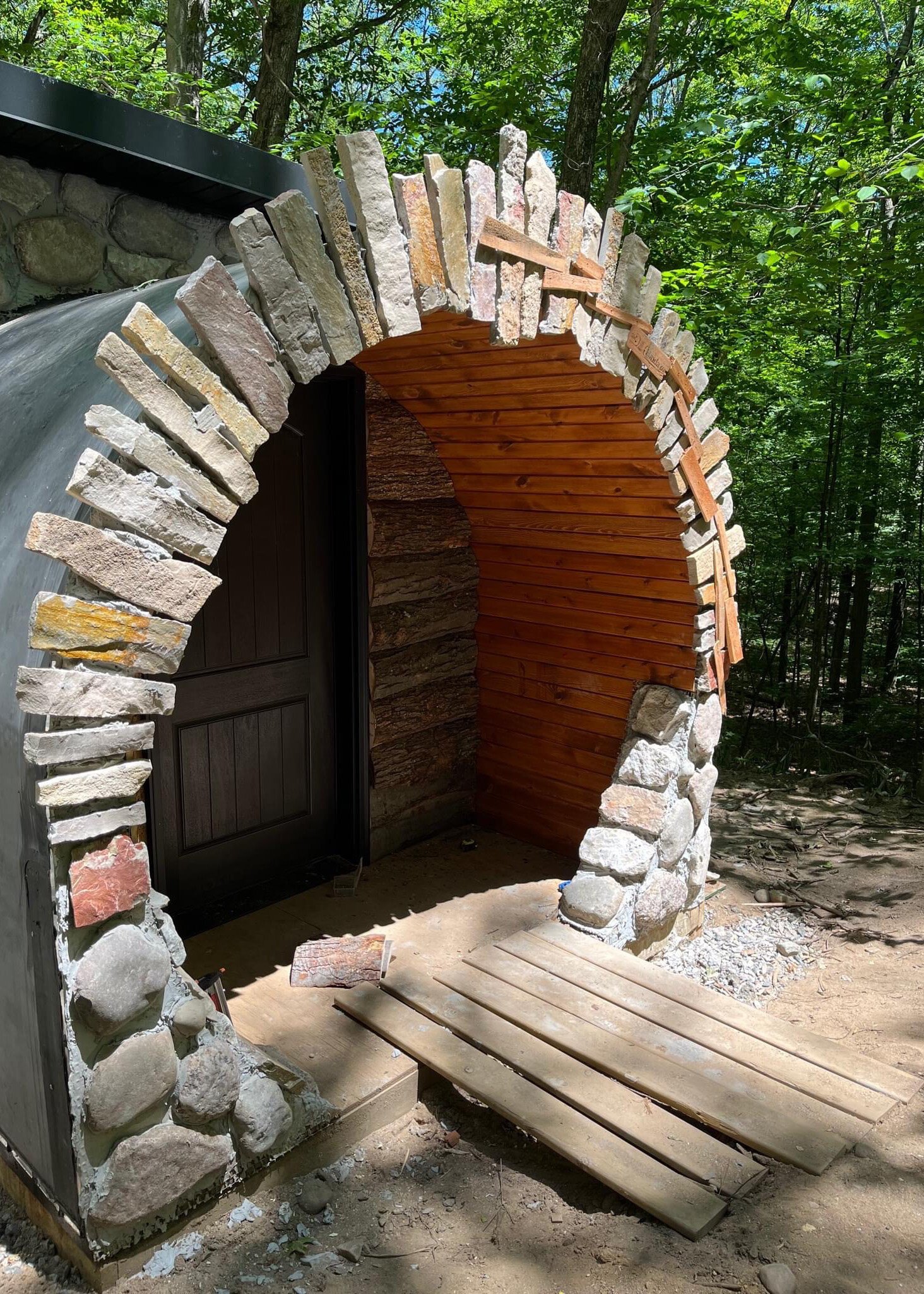 Entrance to the hobbit house, under construction.