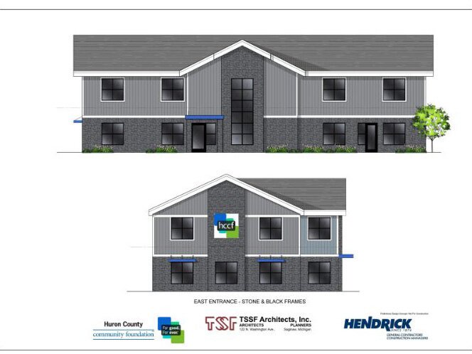 A rendering of the Community Hub in downtown Bad Axe.