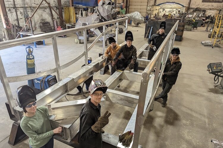 Industrial Arts Institute students put their stellar welding skills to work while creating a footbridge for Harrisville State Park.