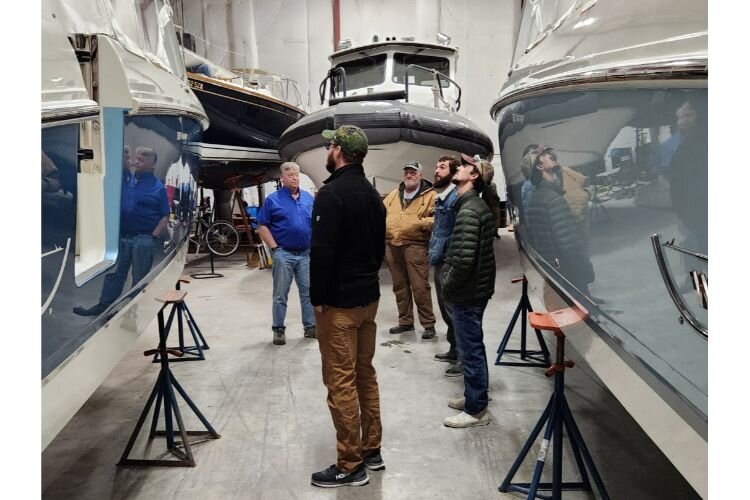 The Irish Boat Shop hosted a group of students from Great Lakes Boat Building School at its downtown Harbor Springs location in early March. 