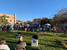 A tailgating party was held at Rotary Square last fall. 