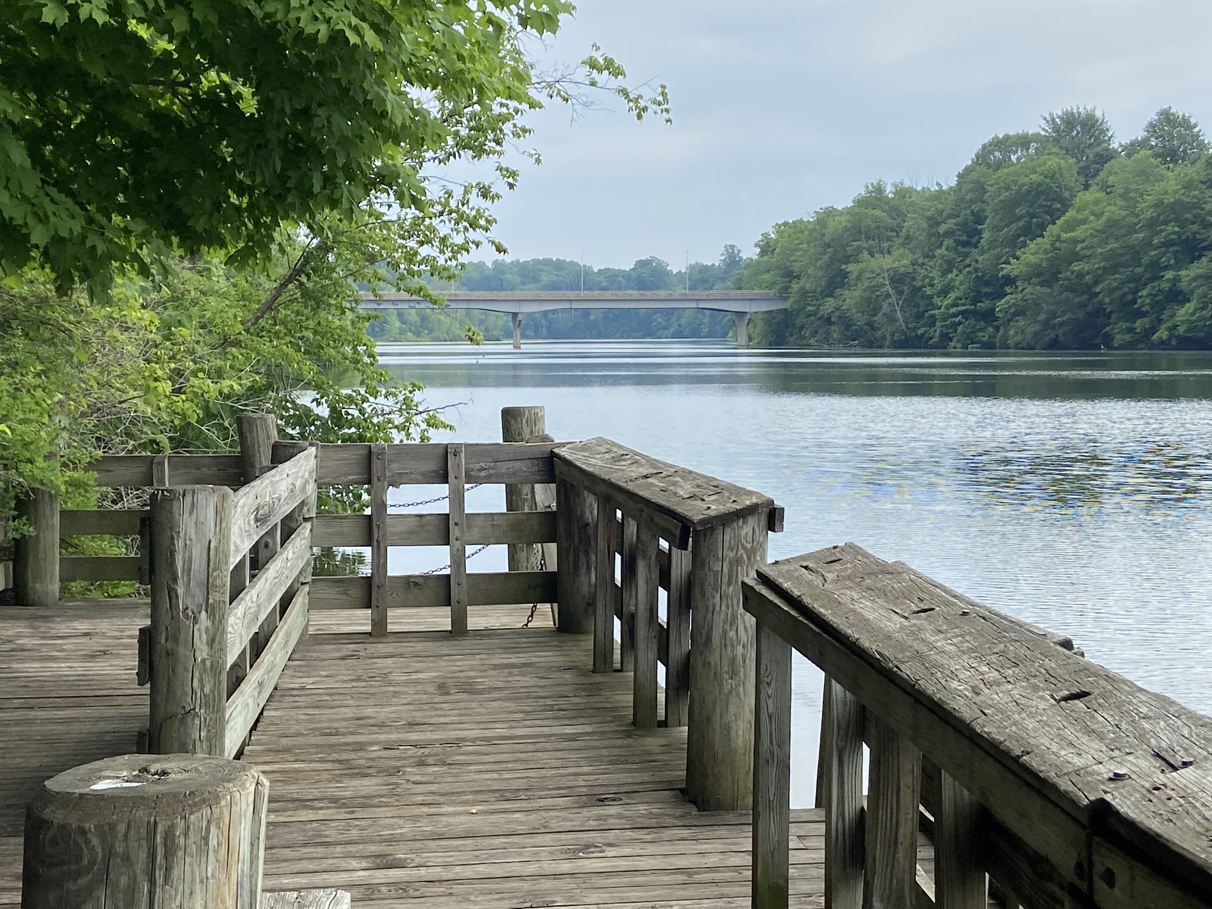 View of Walton Bridge where trail extension will cross St. Joseph River. 