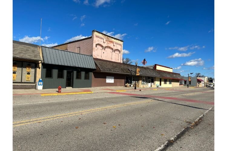 The main street through White Cloud in Newaygo County in 2023.