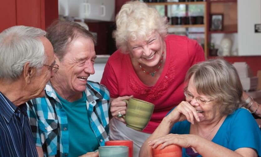 Seniors at a social hour.