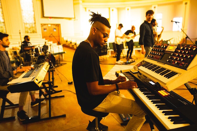 A member of Minor Element in rehearsal. The group will present a virtual concert as part of Battle Creek's Juneteenth Celebration.