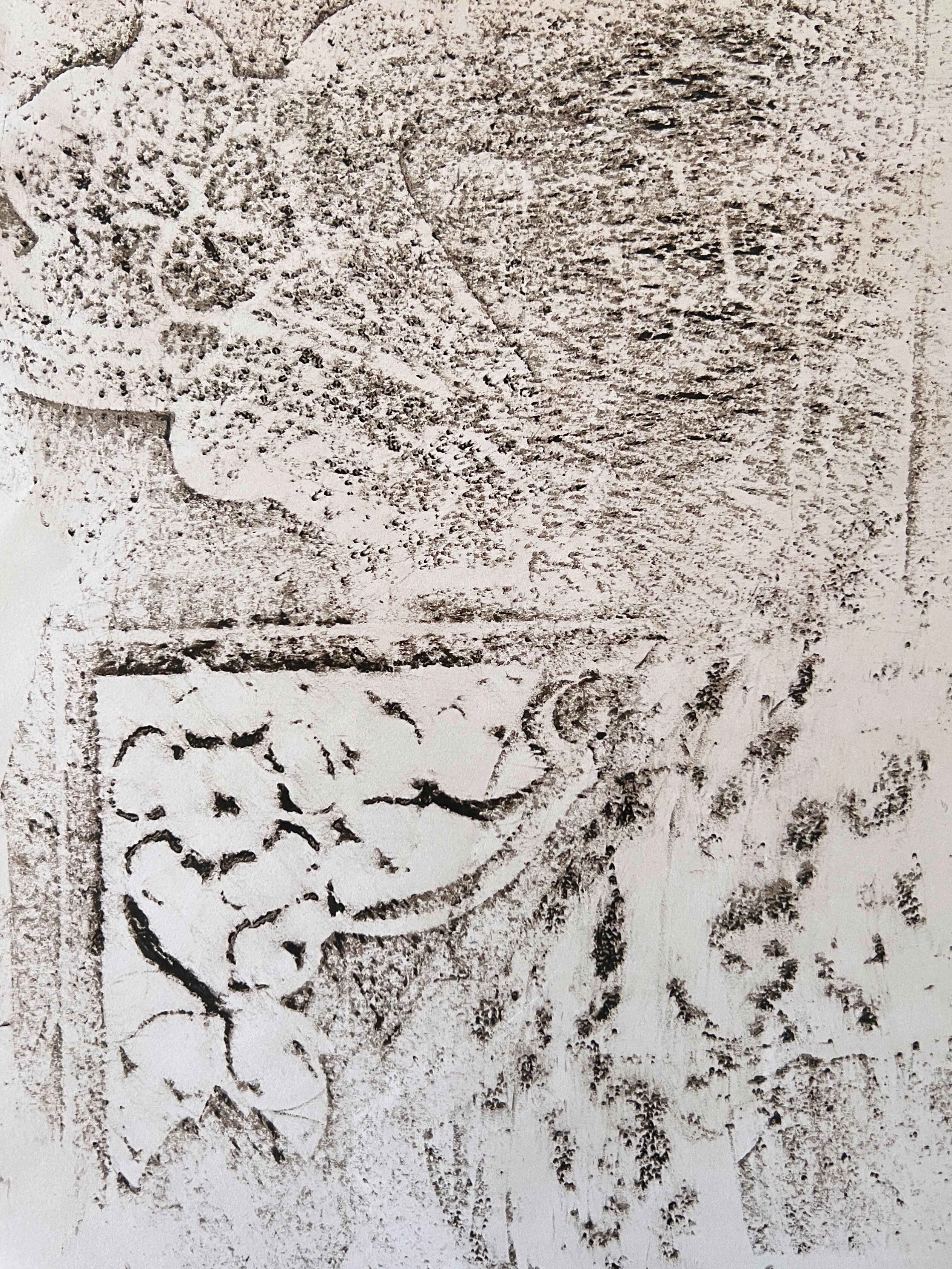 Reliefs taken with crayons from the headstones in one of Kalamazoo County’s oldest cemeteries, Comstock Cemetery.