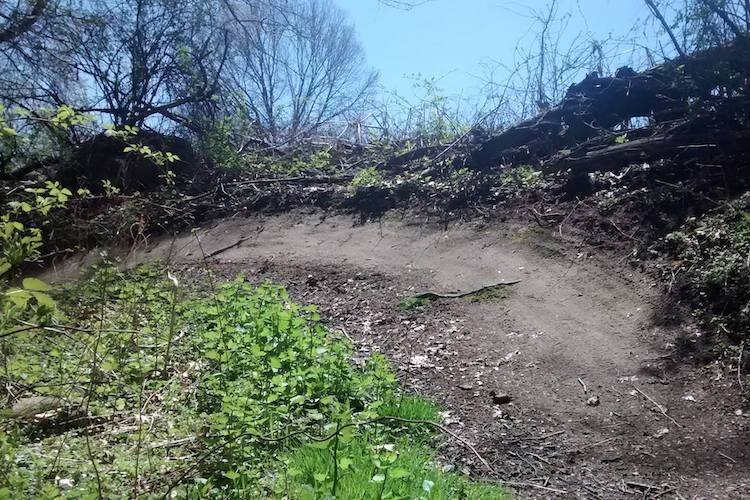 A view of one of the curves that make The Dump a difficult ride.