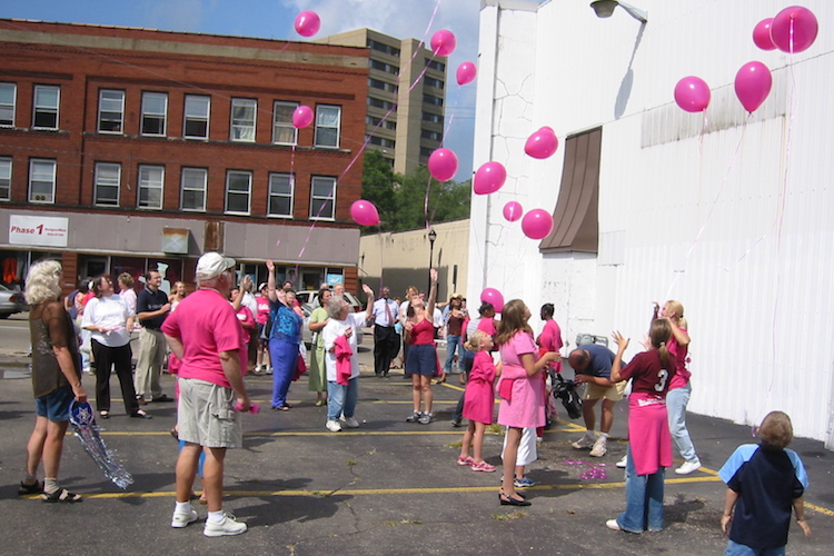 A celebration to mark the removal of Deja Vu in the Edison neighborhood.