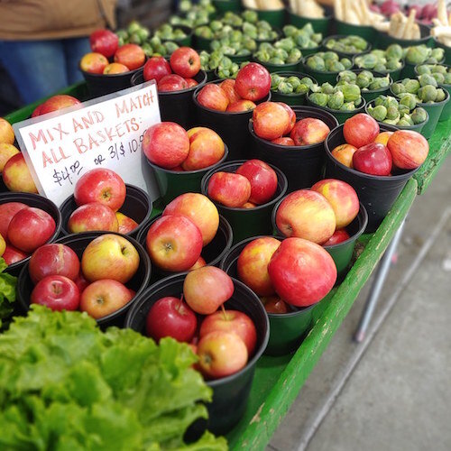 Some of the types of produce available at the Kalamazoo Farmers Market.