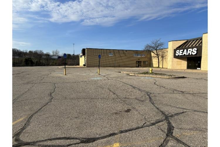 A look at the empty parking lots of Lakeview Square Mall in Battle Creek. 