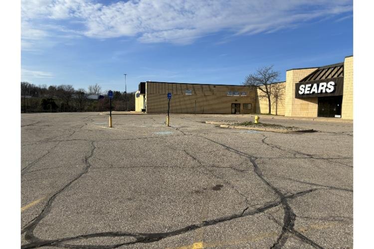 A look at the empty parking lots of Lakeview Square Mall in Battle Creek. 