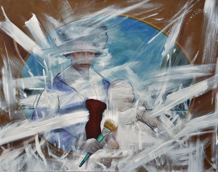 From the Mott-Warsh Collection: Titus Kaphar, "Revisionist", 2013, Oil on canvas, 48" x 60". © Titus Kaphar. Courtesy of the artist and Jack Shainman Gallery, New York.