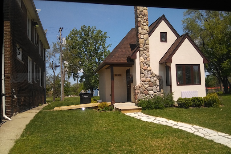 Tiny houses can look just like traditional-sized houses, just smaller. This model is one featured in the Detroit Tiny House Project.