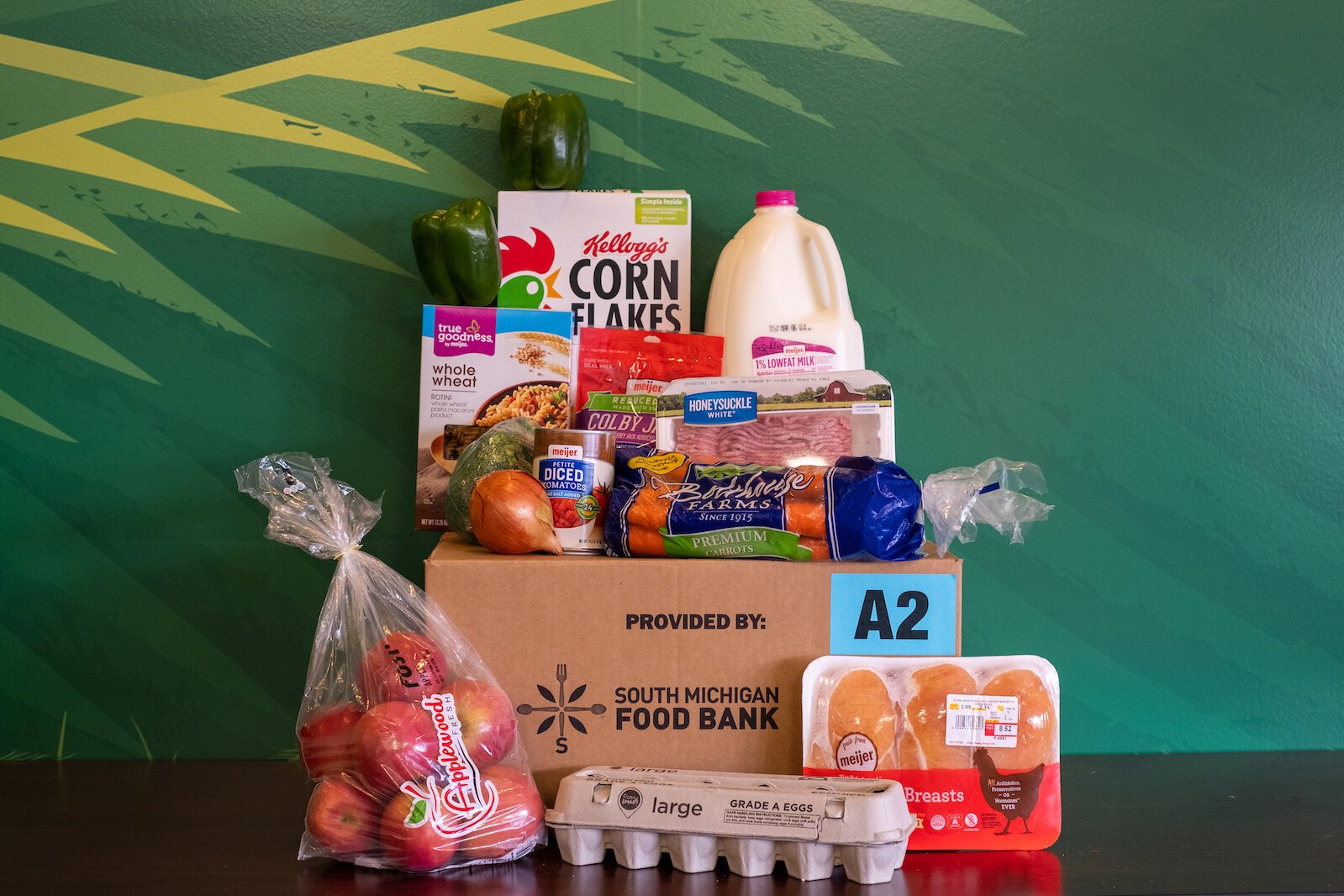 Some of the food delivered in a box as part of the Fresh Food Pharmacy program.